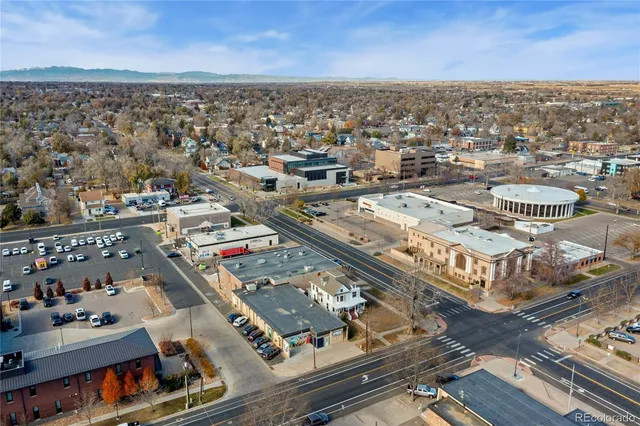 an aerial view of a city