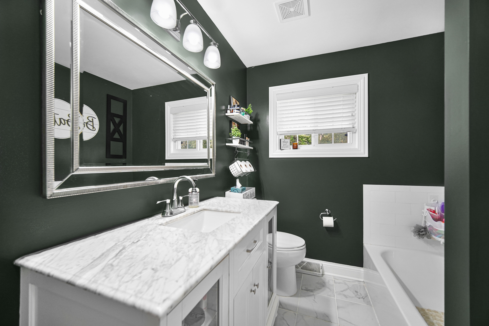 235 Roberts Road New Lenox, IL 60451 - Photo 12 of 25 a bathroom with a sink a toilet and a mirror
