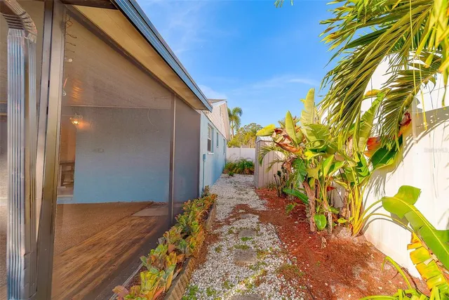 a view of back yard of the house