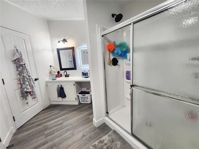 a view of a lake with a yard