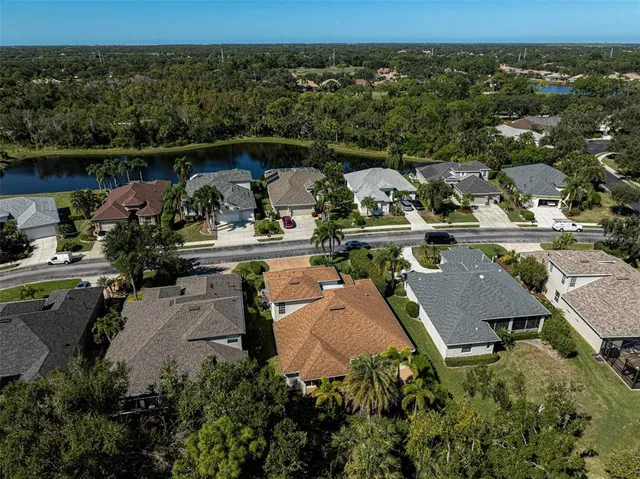 an aerial view of multiple house