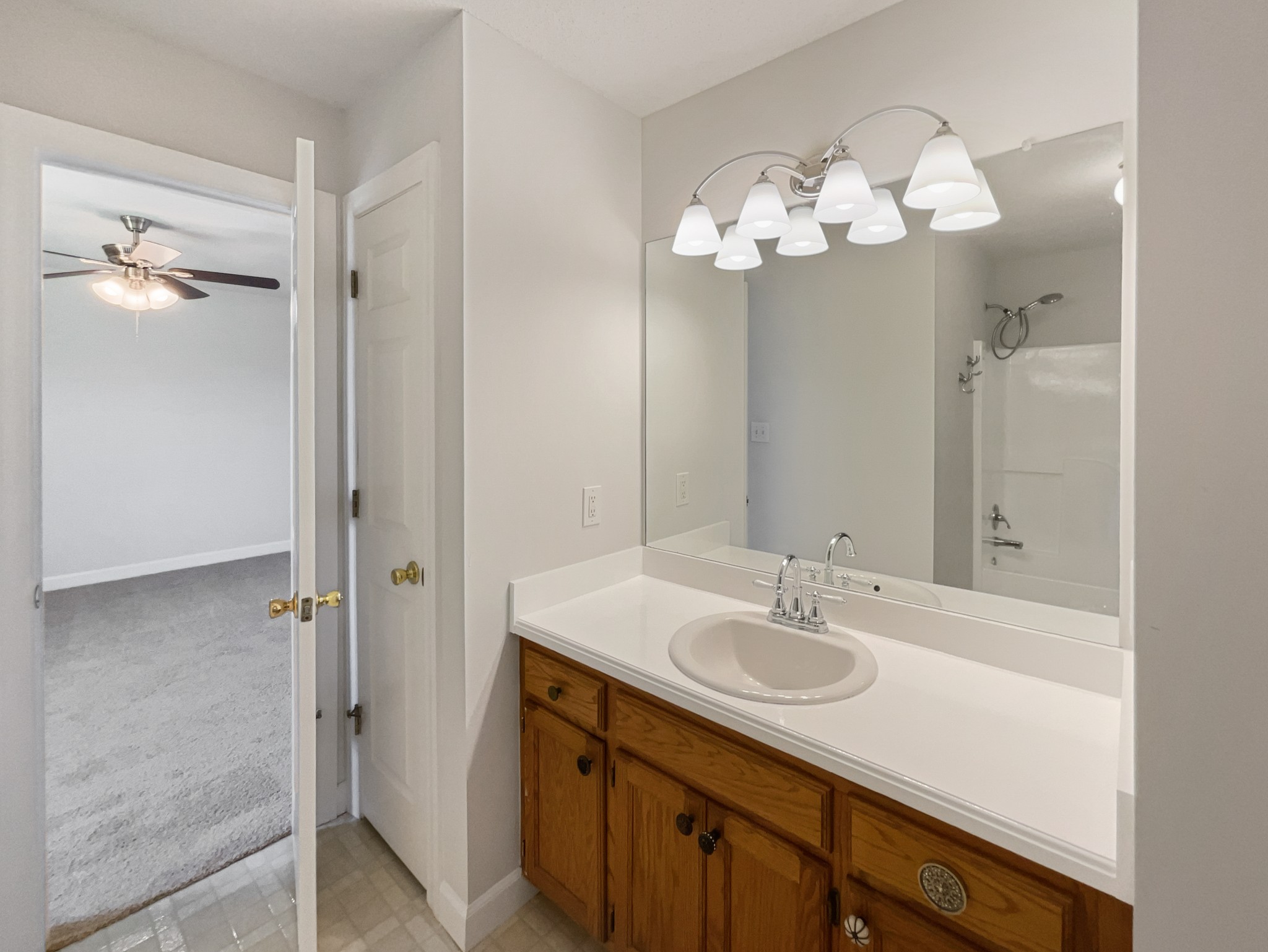 1683 South Walker Road Pleasant View, TN 37146 - Photo 7 of 26 a bathroom with a sink a mirror and a shower
