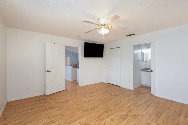 a view of a livingroom with a flat screen tv