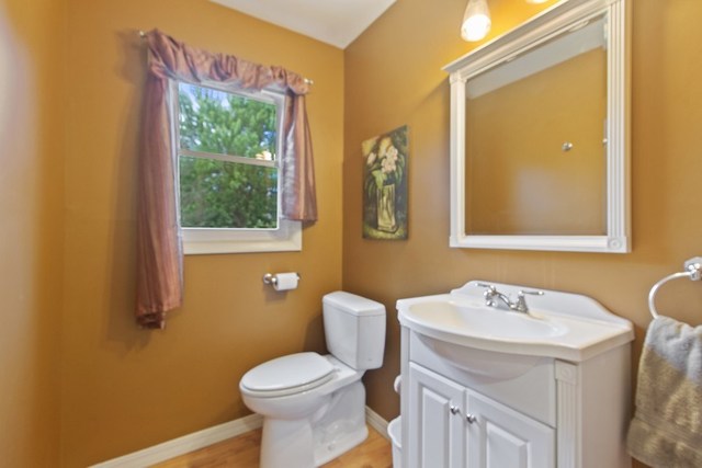 1870 Scully Road Dwight, IL 60420 - Photo 24 of 29 a bathroom with a toilet a sink and a mirror