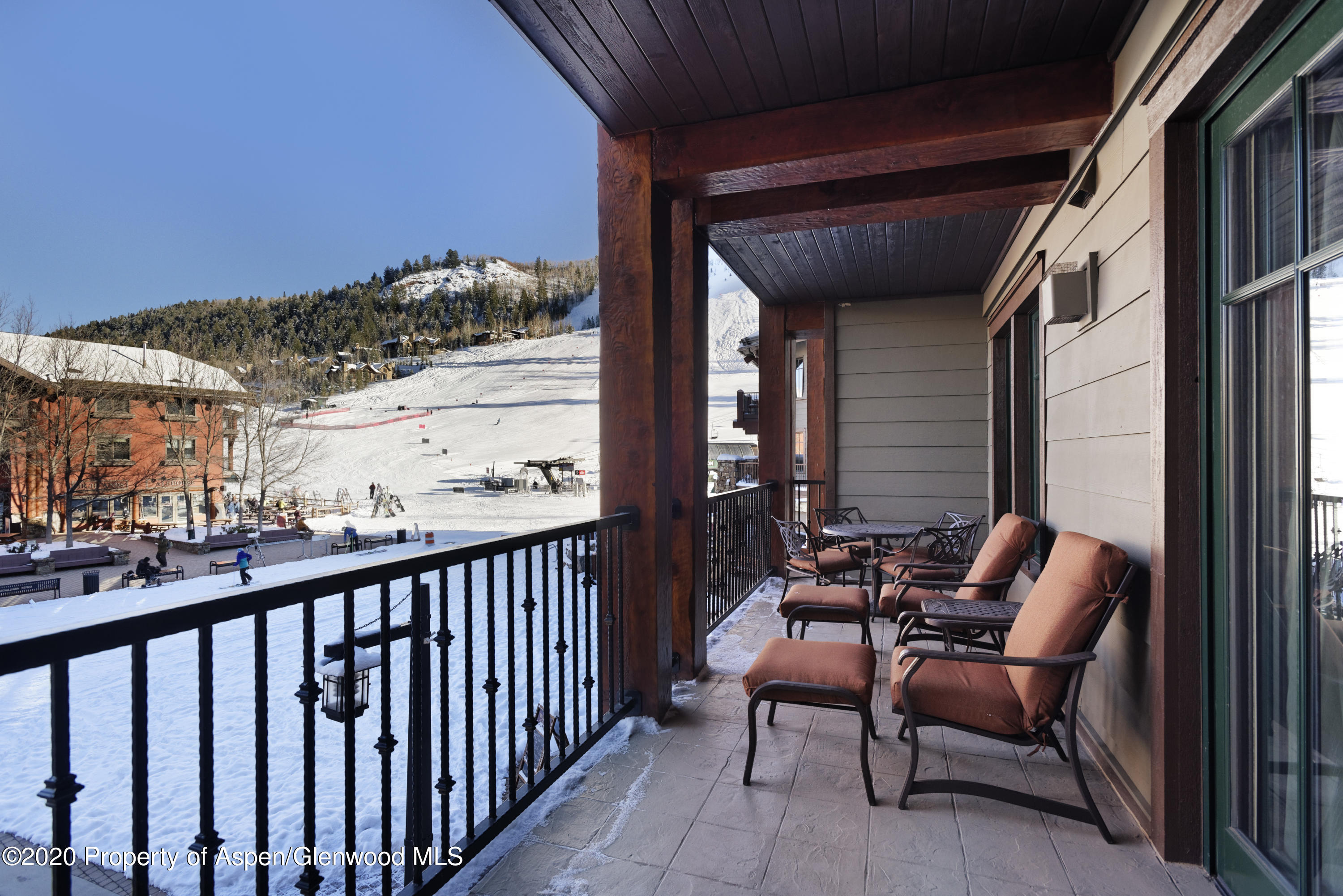 39 Boomerang Road, Unit 8412 SUMMER Aspen, CO 81611 - Photo 8 of 21 a view of balcony with furniture