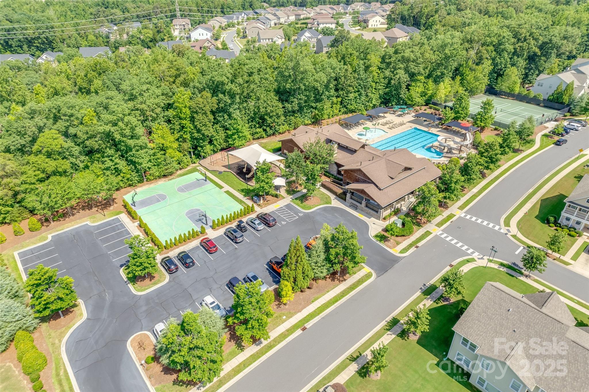 985 Angelica Lane Tega Cay, SC 29708 - Photo 40 of 47 an aerial view of a house with a garden