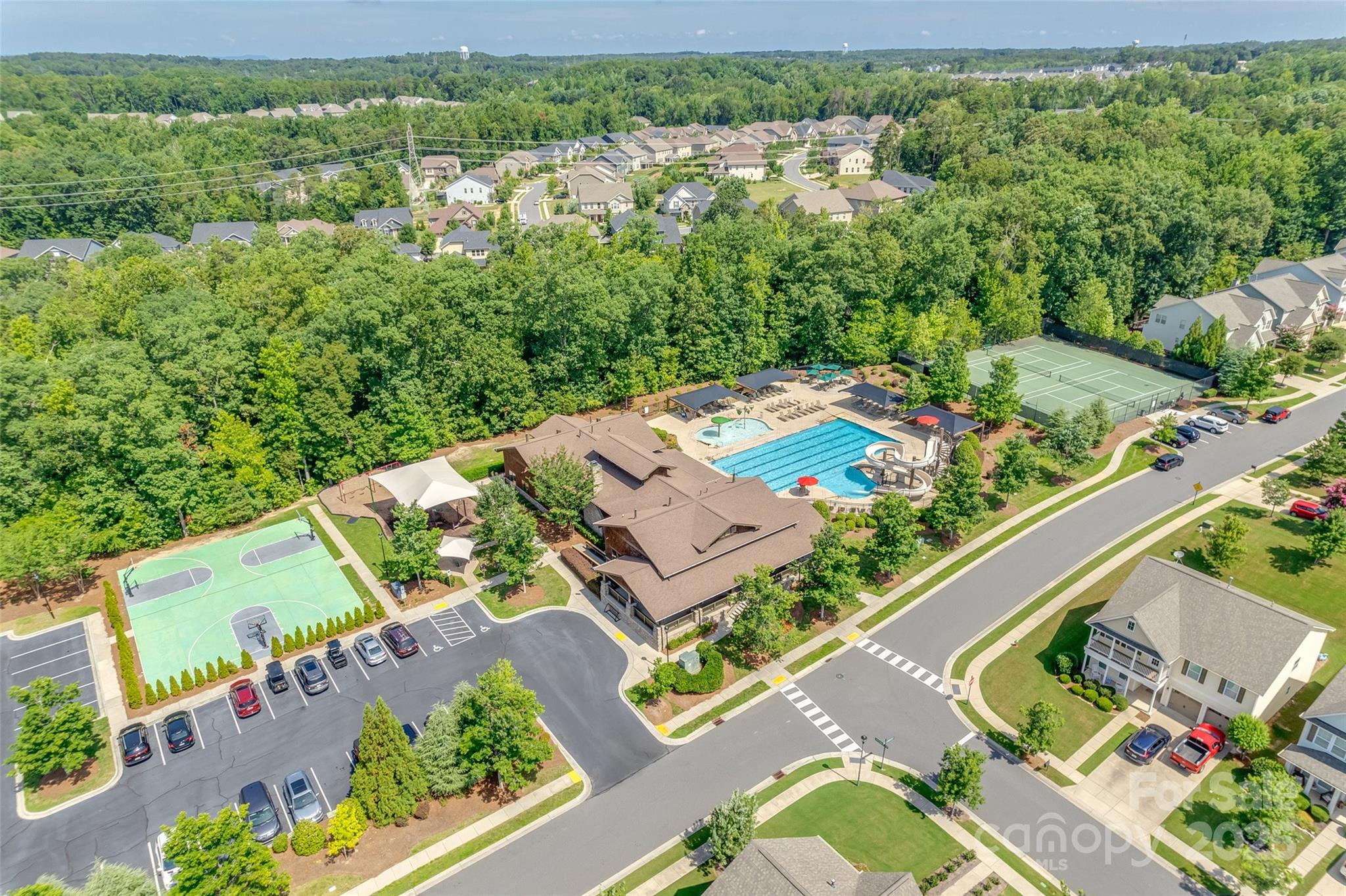 985 Angelica Lane Tega Cay, SC 29708 - Photo 46 of 47 an aerial view of a house with a garden