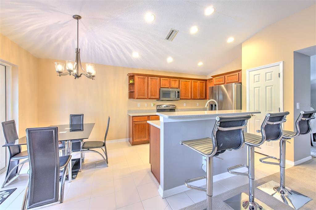 7352 Bridgeview Drive Zephyrhills, FL 33545 - Photo 18 of 49 a view of a dining room with furniture window and outside view