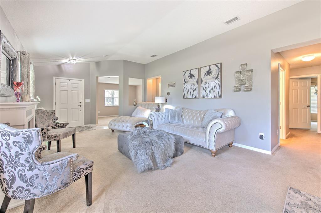 7352 Bridgeview Drive Zephyrhills, FL 33545 - Photo 10 of 49 a living room with furniture and a large window