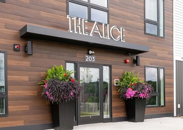 a front view of a building with entryway