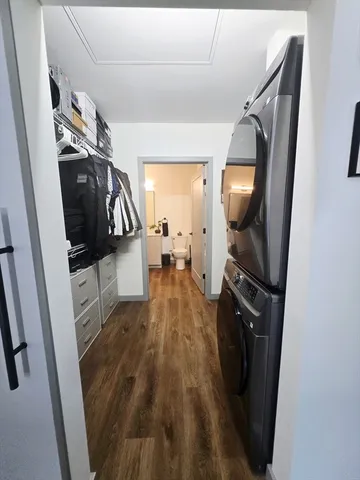 a view of a living room washer and dryer