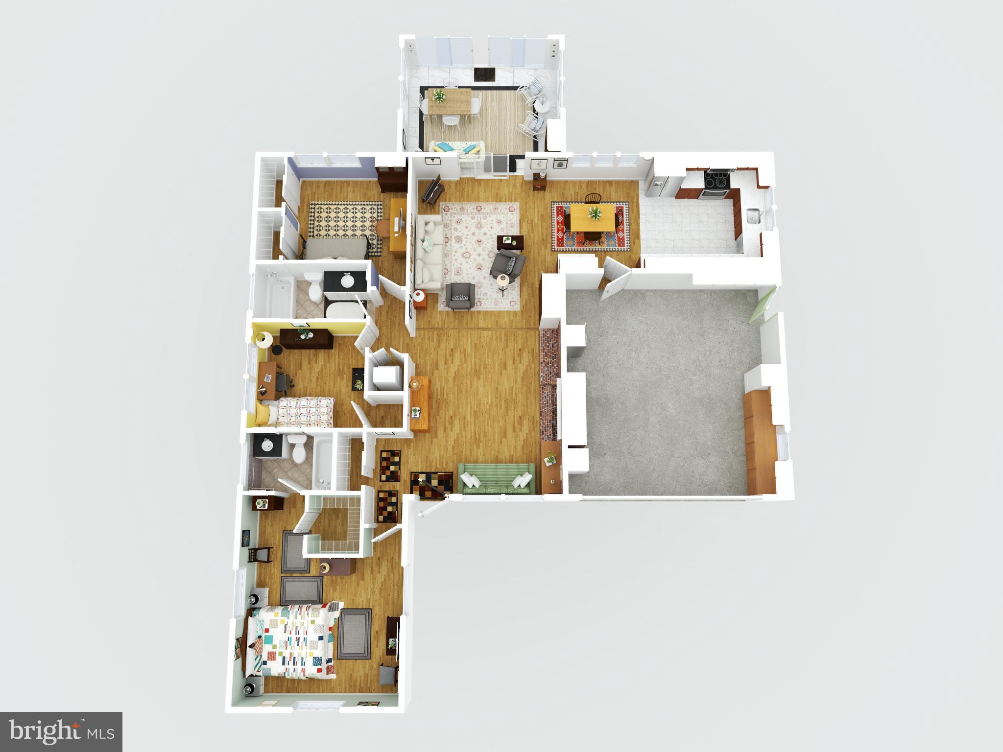 9796 Mill Point Road Easton, MD 21601 - Photo 54 of 55 Virtually rendered 3-D Floorplan