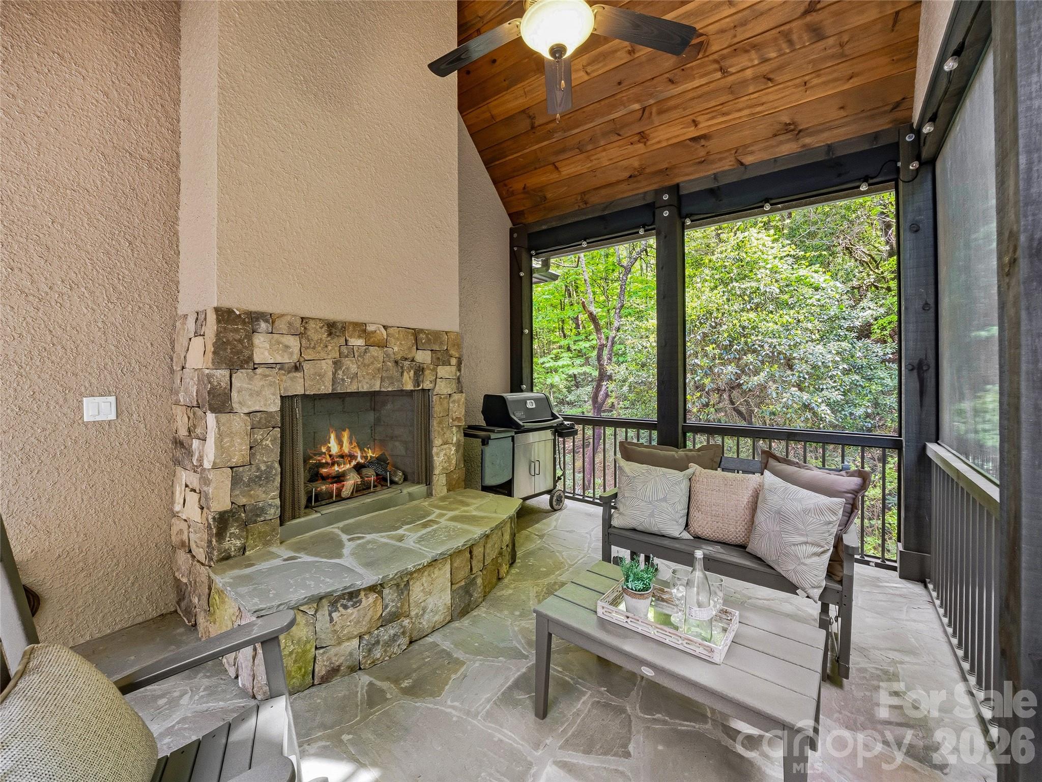732 Streamside Drive Arden, NC 28704 - Photo 22 of 46 a living room with furniture and a fireplace