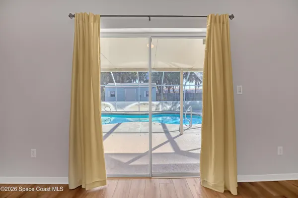 a view of a glass door with a glass door and a glass door