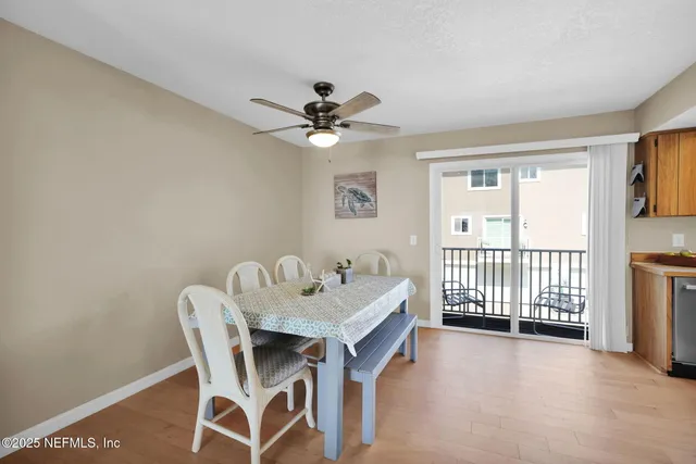 a view of balcony with furniture