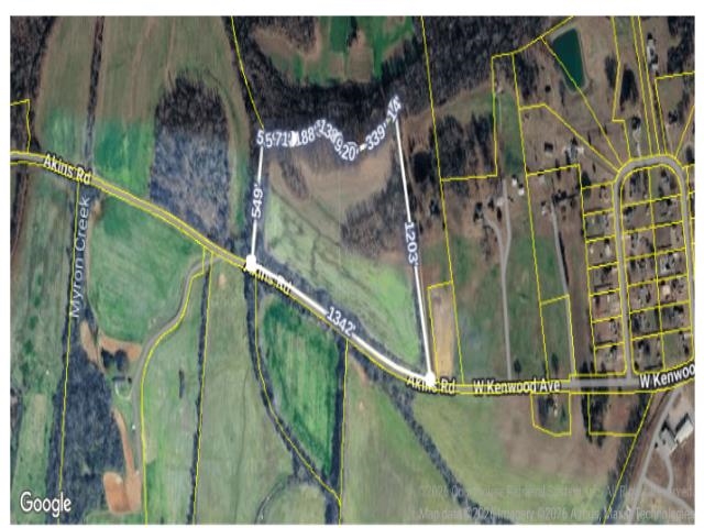 Map / location with property parcel outlined