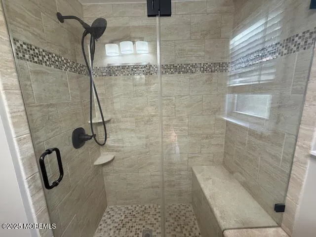 a bathroom with a shower