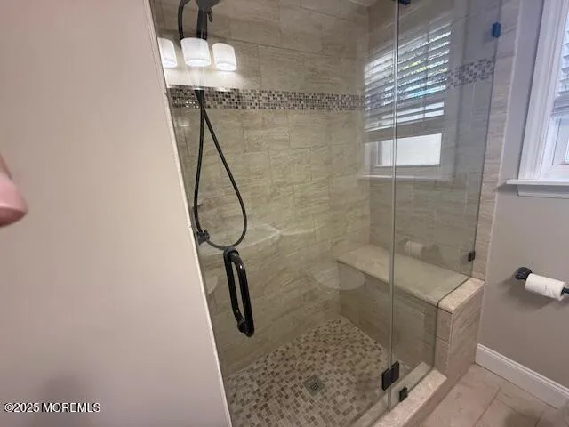 a bathroom with a shower