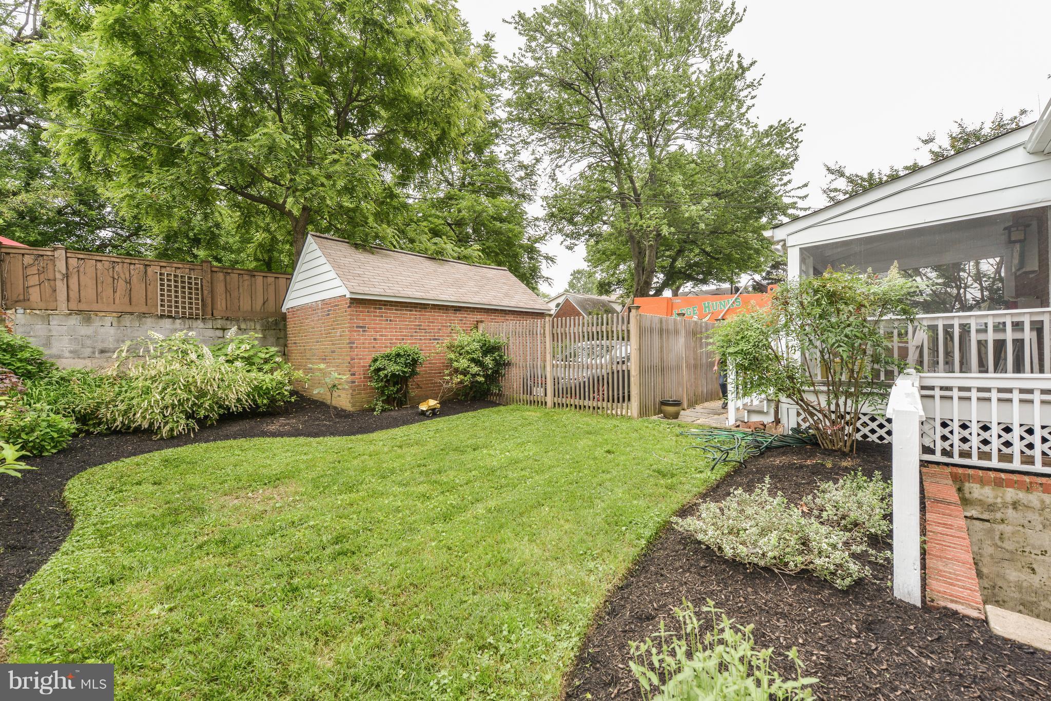 Fenced-in back yard