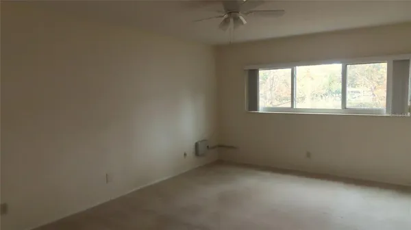 an empty room with a window