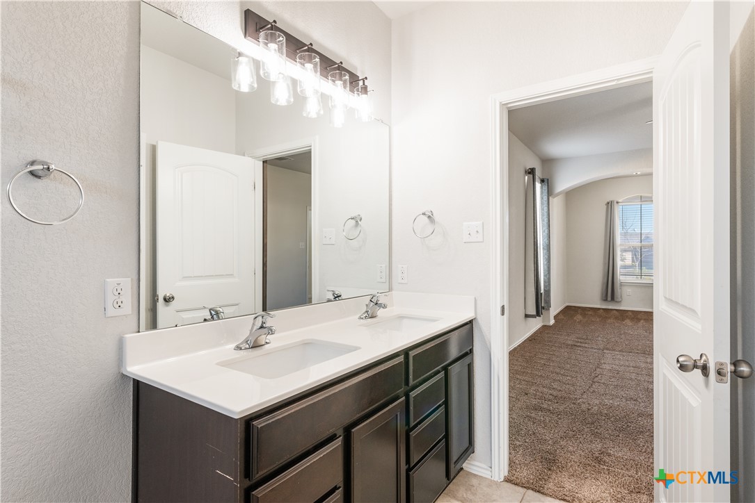 1129 Ibis Falls Loop Jarrell, TX 76537 - Photo 12 of 39 a bathroom with a sink and a mirror