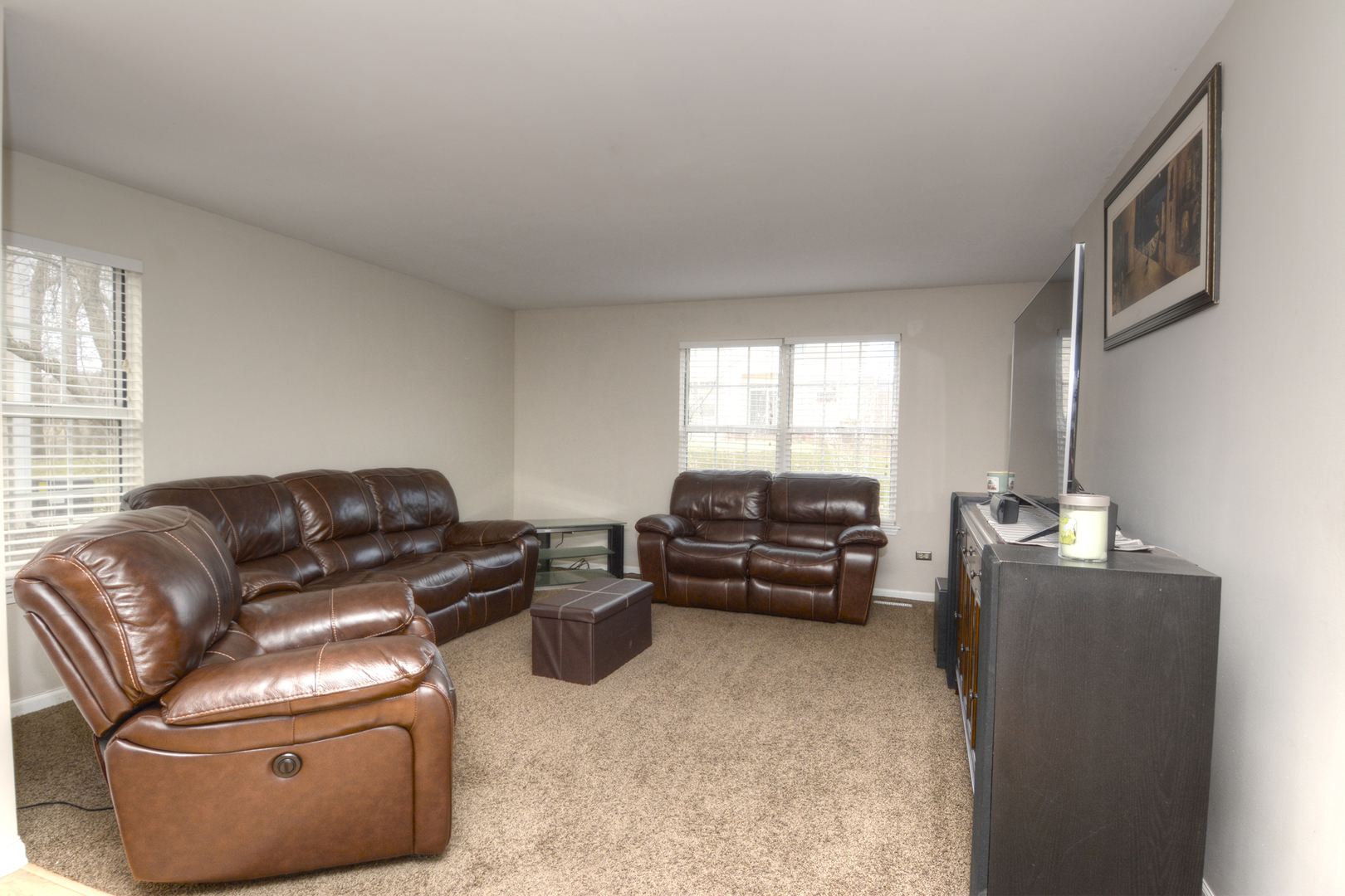 22 Tyler Court, Unit A Streamwood, IL 60107 - Photo 3 of 27 a living room with furniture a couch and large window