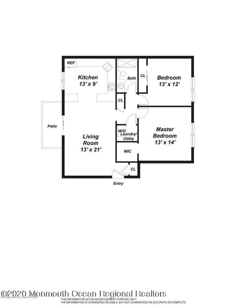 1606 Main Street, Unit F305 Lake Como, NJ 07719 - Photo 18 of 18 floorplan 2bedrm
