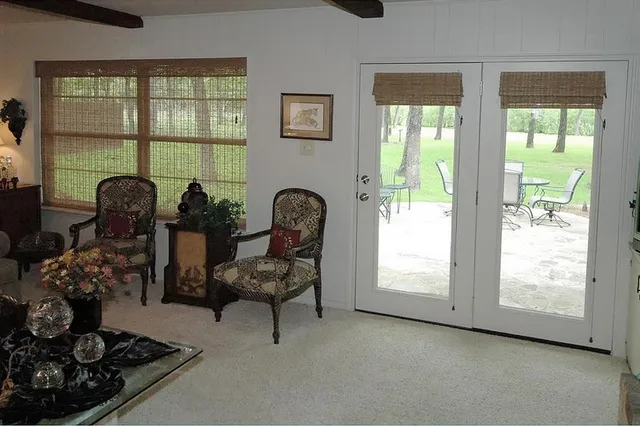 a living room with furniture potted plant and a lamp
