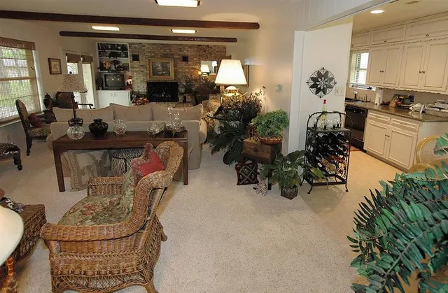 a kitchen with lots of counter top space