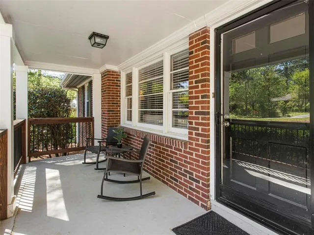 a building outdoor space with patio furniture