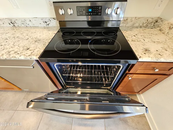 a close view of stove