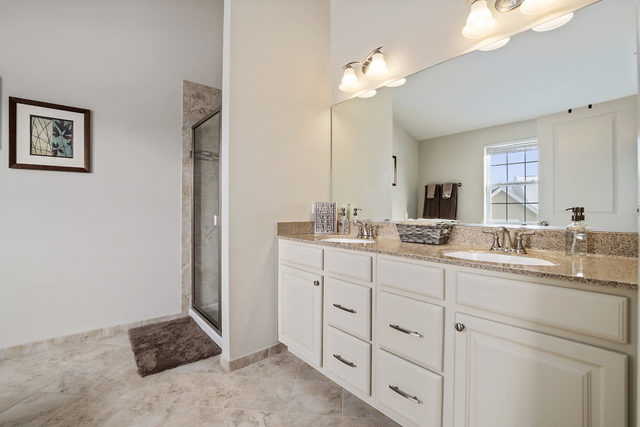 1244 Falcon Ridge Drive Elgin, IL 60124 - Photo 15 of 23 a bathroom with a double vanity sink and a mirror