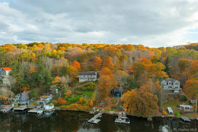 a view of a houses with a lake view