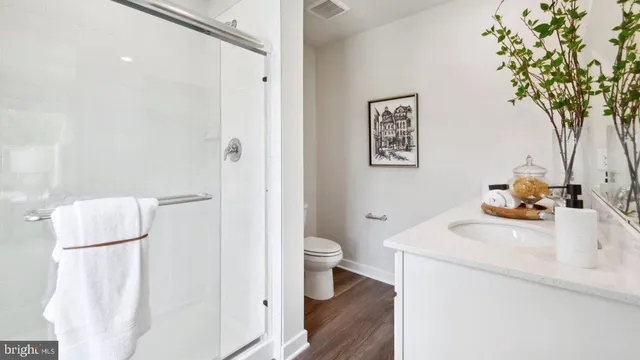 a bathroom with a sink toilet and vanity