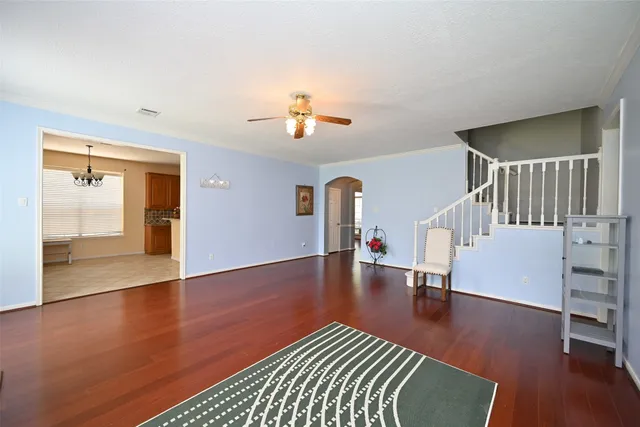 a view of livingroom with furniture and wooden floor