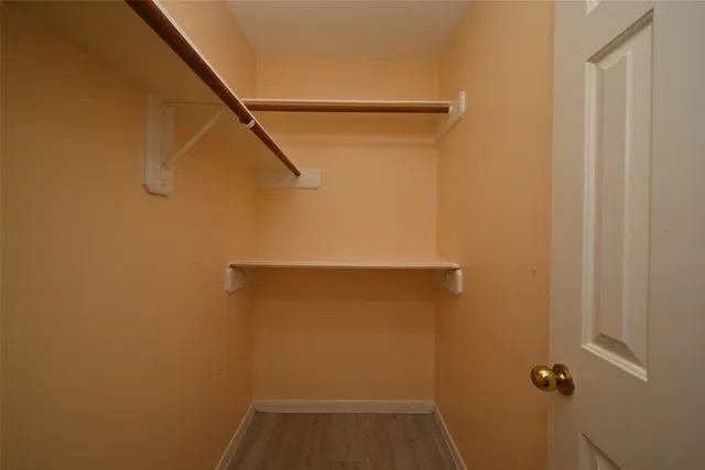 a view of small space with racks on the wall