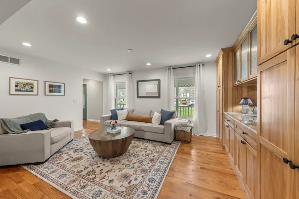 a living room with furniture and a couch