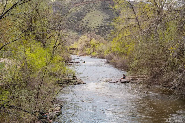 a view of a lake with mountains in the background