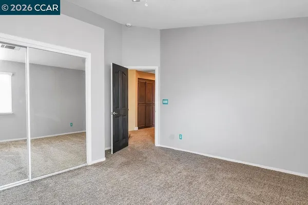 an empty room with closet
