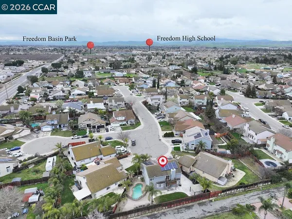 an aerial view of a city