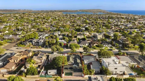 an aerial view of multiple house