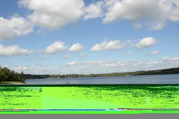 a view of a lake with outside space