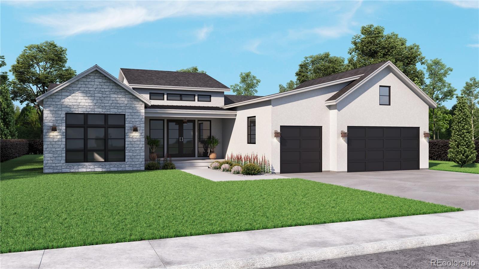 5286 Flora Way Arvada, CO 80002 - Photo 1 of 3 a front view of a house with a yard and garage