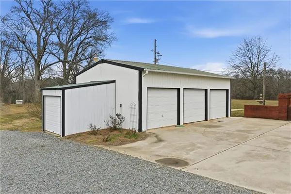 a view of a house with a garage