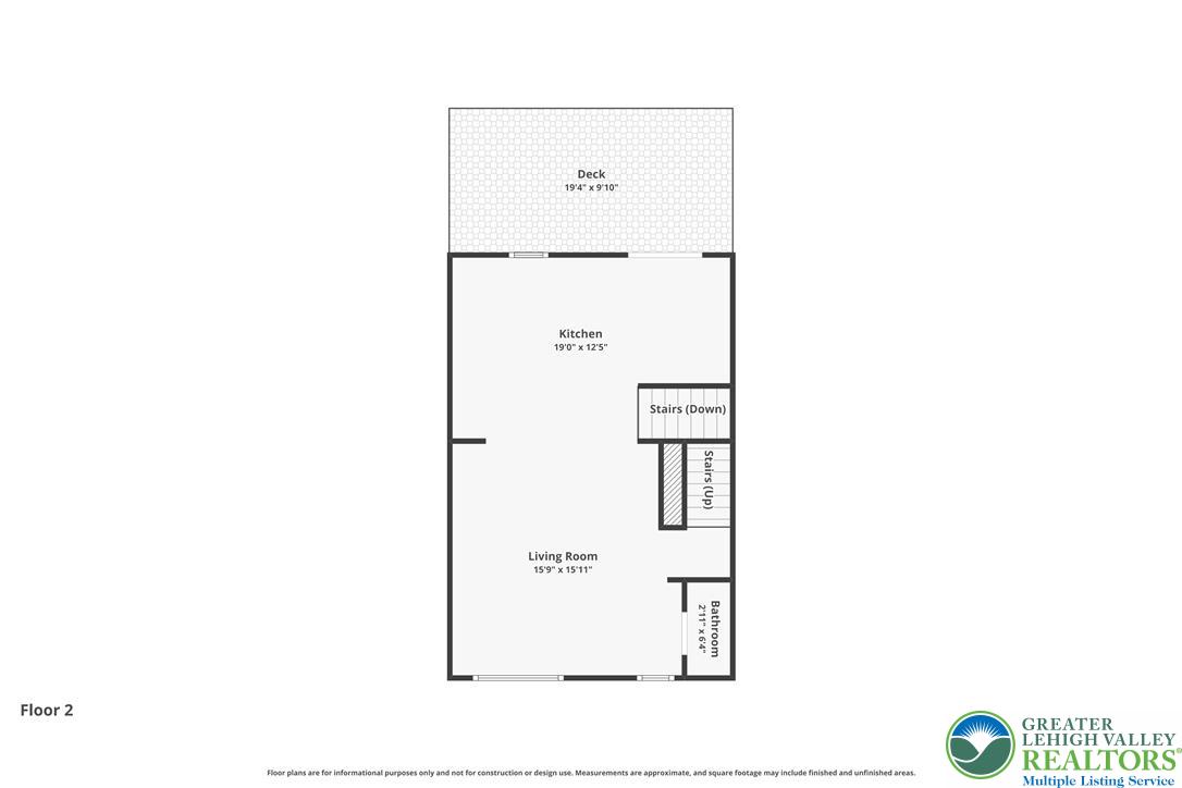 2336 Alex Road Easton, PA 18040 - Photo 33 of 35 A well-laid-out floor plan on the second level features a spacious kitchen, living area, and an outdoor deck.