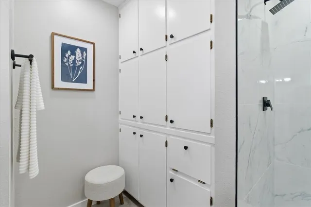 a bathroom with a sink double vanity