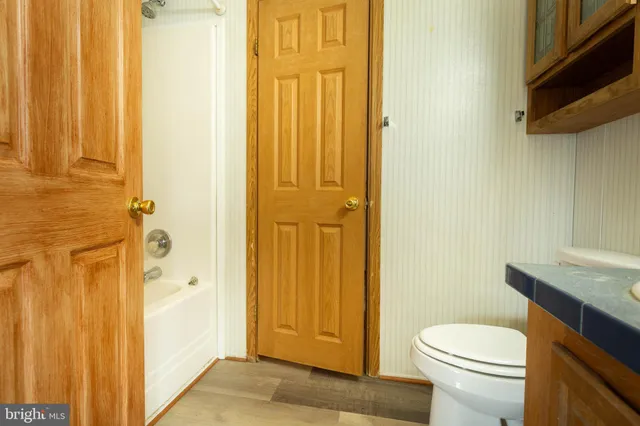 a white toilet sitting next to a shower curtain
