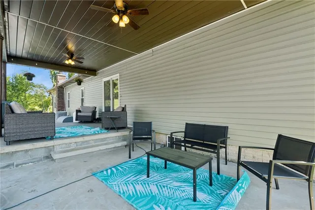 a living room with furniture