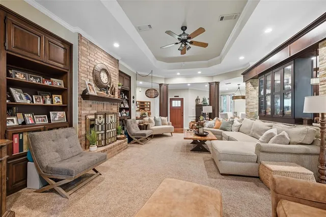 a living room with furniture