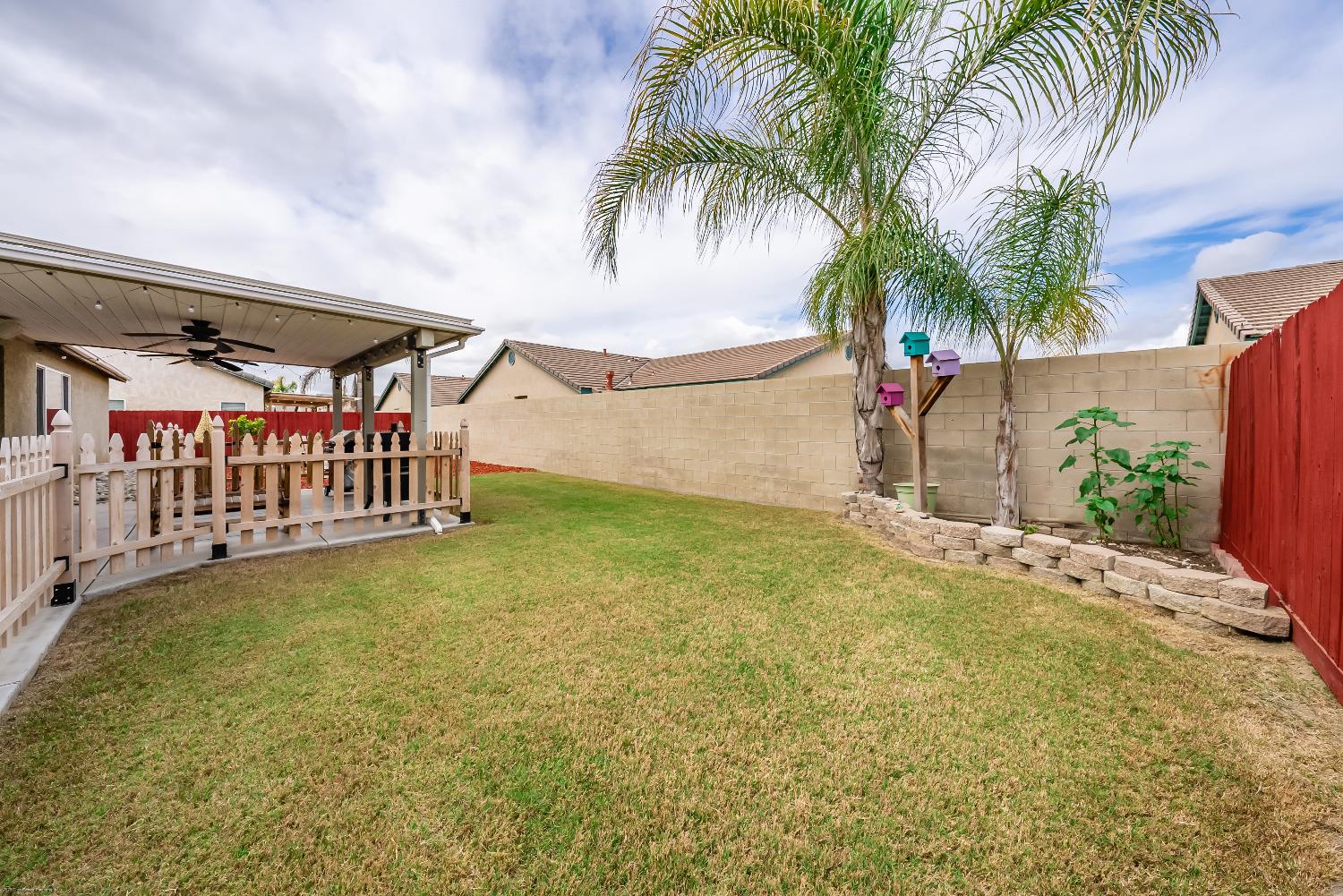 695 Crescent Lane Lemoore, CA 93245 - Photo 33 of 47 a view of a backyard with palm trees